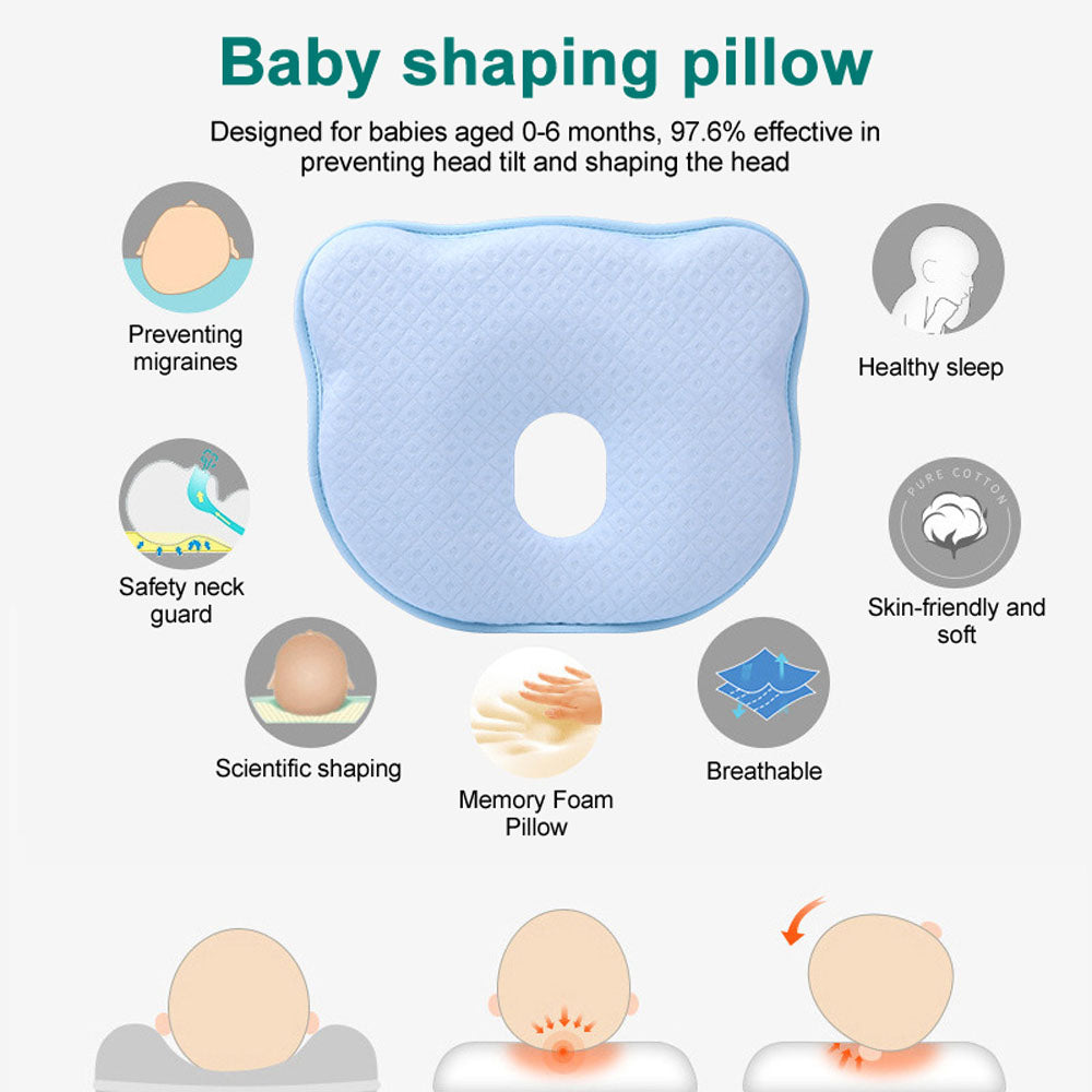 Baby Newborn shaping pillow anti-head tilt memory foam
