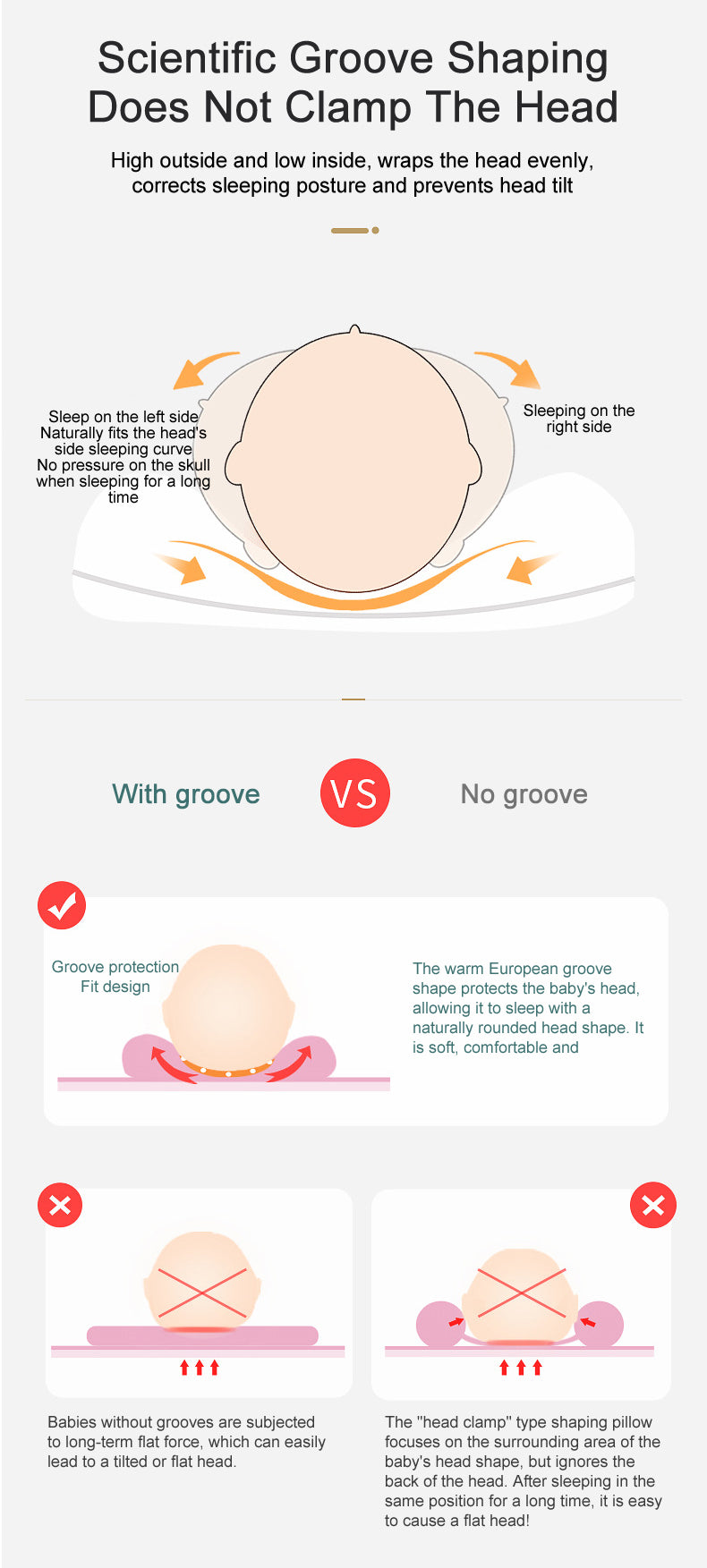 Newborn baby anti flat head pillow memory foam Breathable comfortable