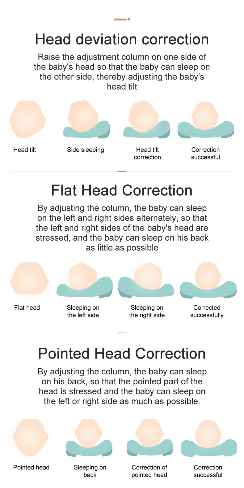 Newborn baby anti flat head pillow memory foam Breathable comfortable