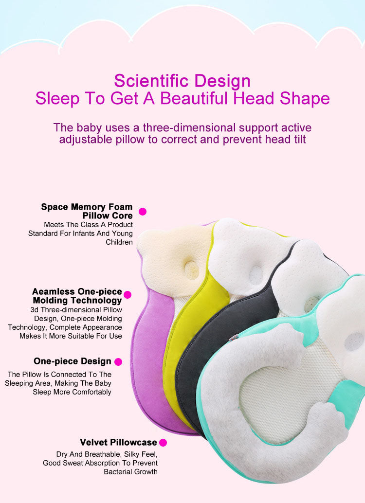 Baby Newborn Portable Pillow Lounger Bed Anti Flat Head Memory Foam