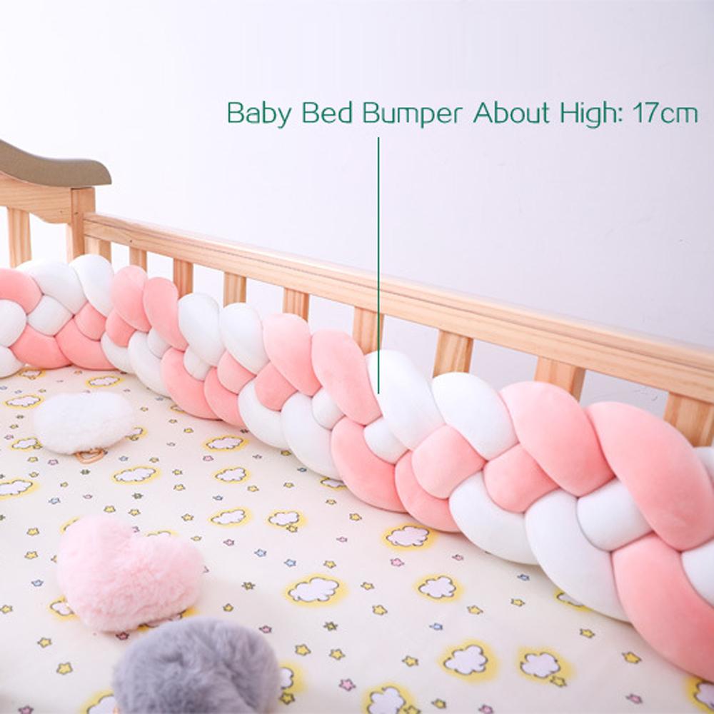 Braided Crib Bumper For Baby Toddler Bed Anti-Collision Strip