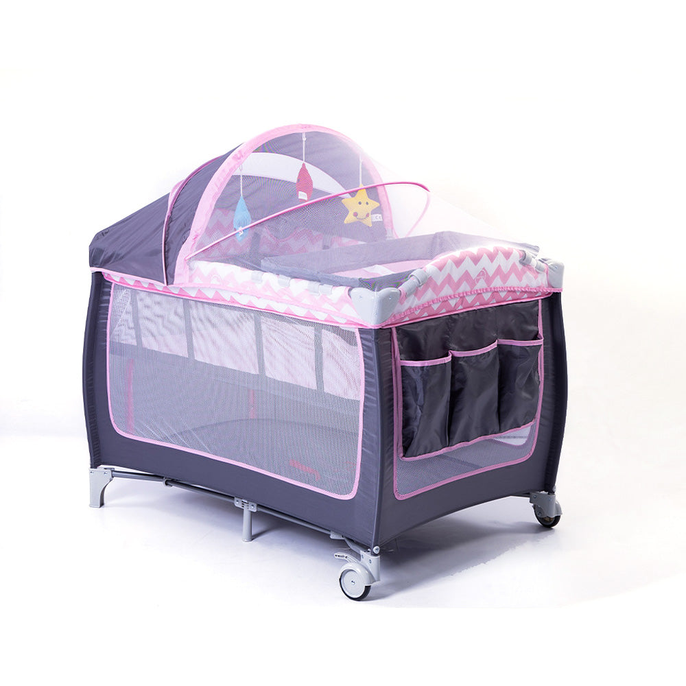 Folding crib diaper changing table baby care table movable bed Side Sleeper