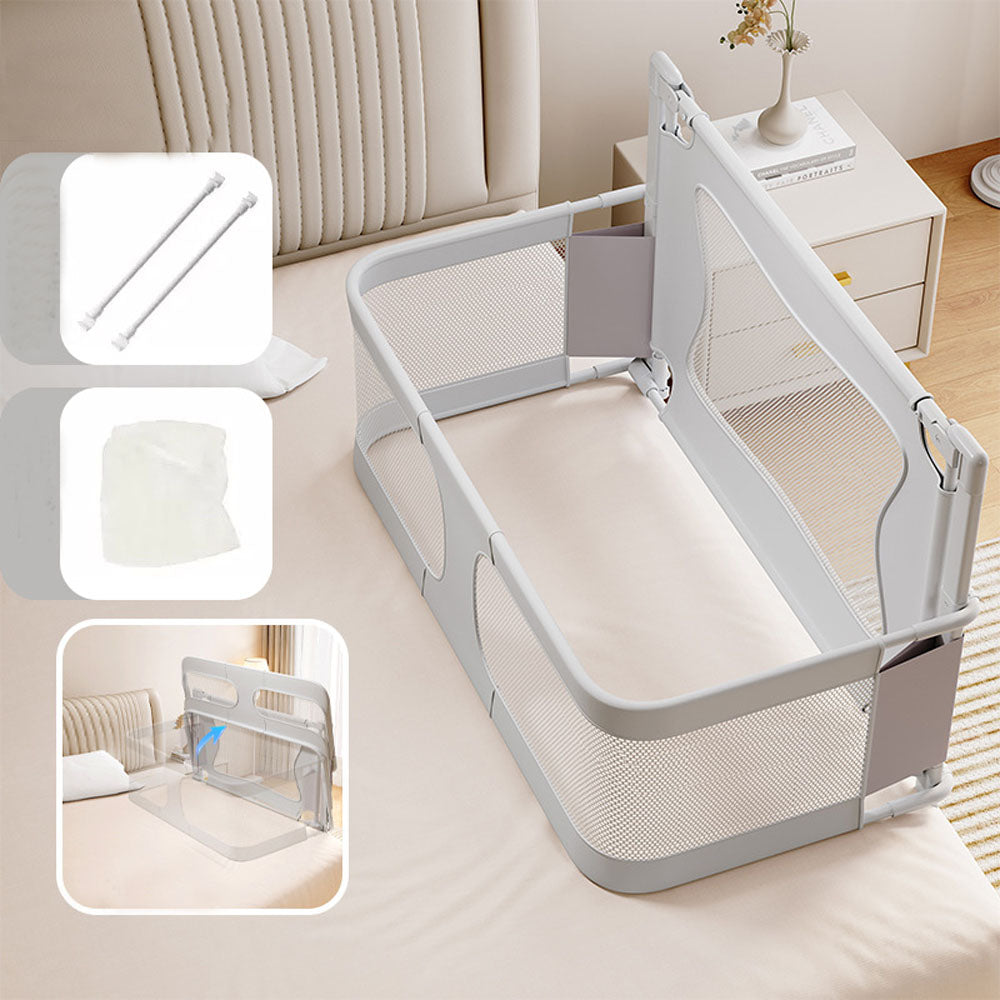 Baby Bed Bedside Sleeper 3 in 1 Folding Portable Crib Breathable Safe Bassinet