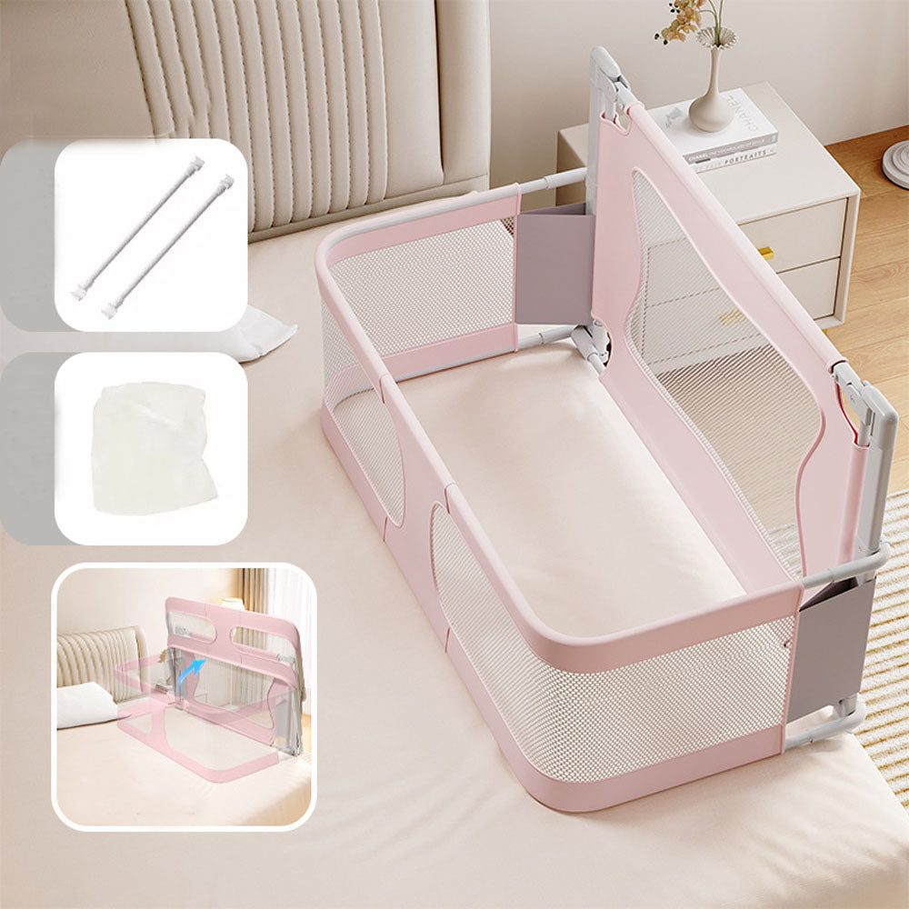 Baby Bed Bedside Sleeper 3 in 1 Folding Portable Crib Breathable Safe Bassinet