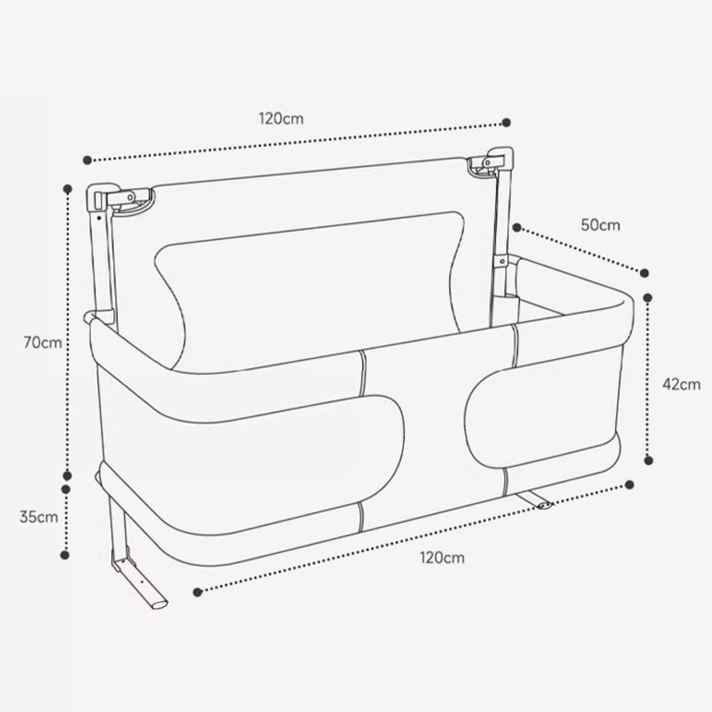 Baby Bed Bedside Sleeper 3 in 1 Folding Portable Crib Breathable Safe Bassinet