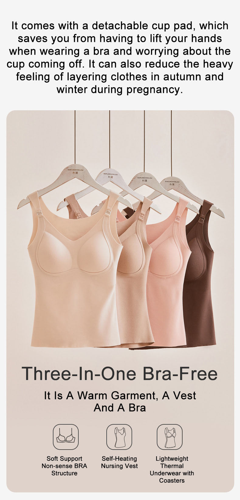 Nursing Suspender maternity vests bras Breastfeeding underwear Thickening