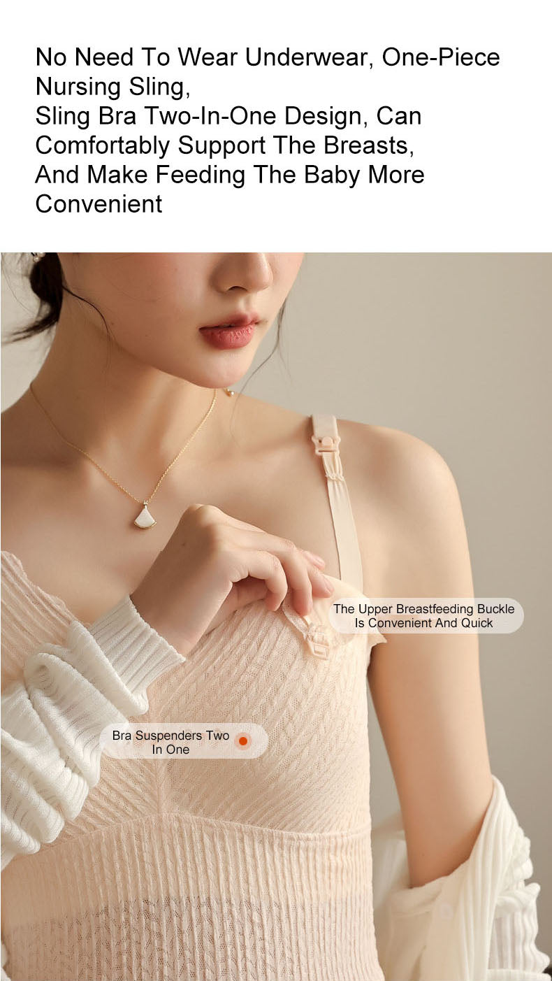 Nursing Camisole Pregnant Tops Summer Thin Postpartum Feeding Prevent Exposure