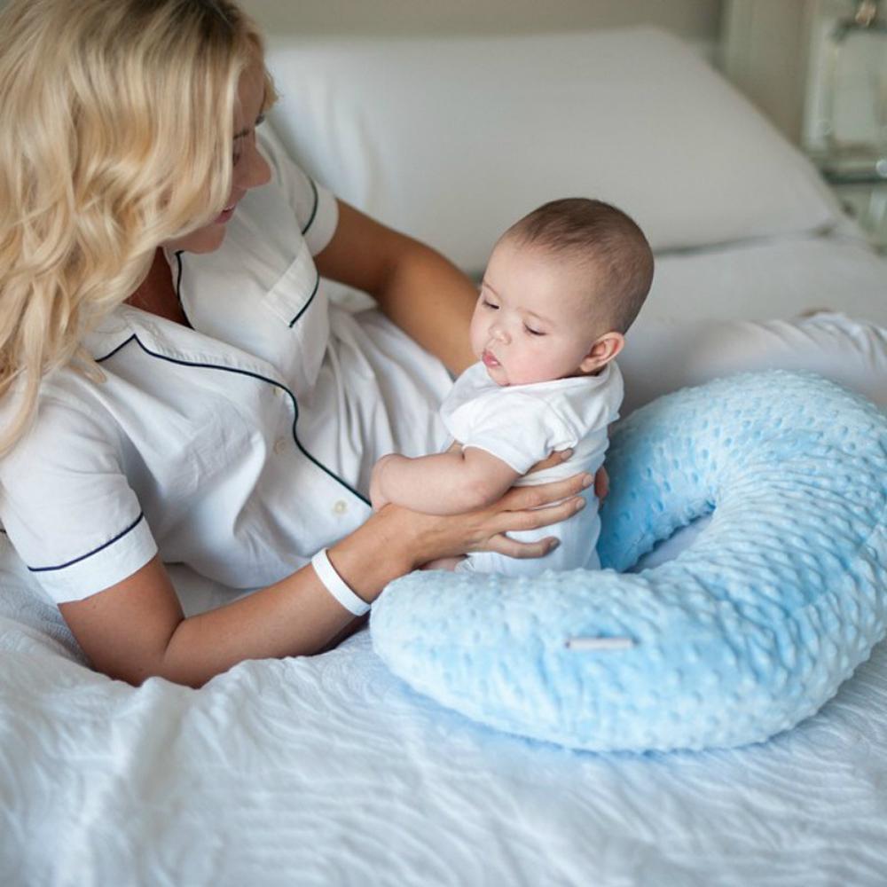 Portable Breastfeeding Angled Nursing Feeding Pillow Case Soft Minky Dot